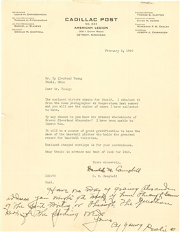 1940 Cy Young Signed Typed Letter With Handwritten Message (JSA)